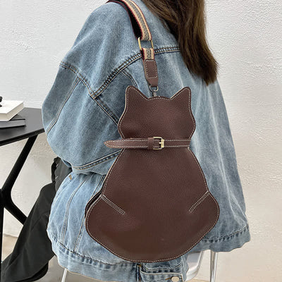 Cute Cat Shaped PU Leather Sling Bag Ladies Crossbody Shoulder Bag