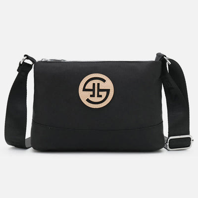 Triple Zip Small Crossbody Bag Lightweight Waterproof Nylon Handbag for Women