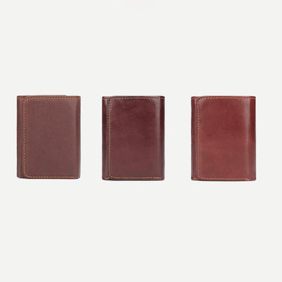 Men's Trifold Durable Wallets RFID Blocking Soft Genuine Leather Wallet