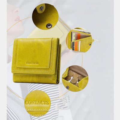 Multifunctional Genuine Leather Short Wallet