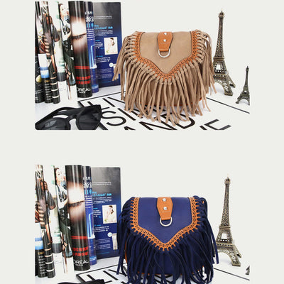 Bohemia Crossbody Bag For Women Vintage Tassel Shoulder Bag