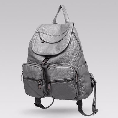 Soft Leather Travel Backpack Small Waterproof Casual Daypack Backpacks for Women