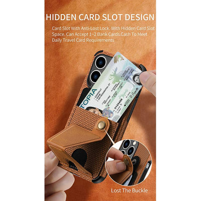 Shockproof Dustproof Leather Phone Case for iPhone with Card Slot Kickstand