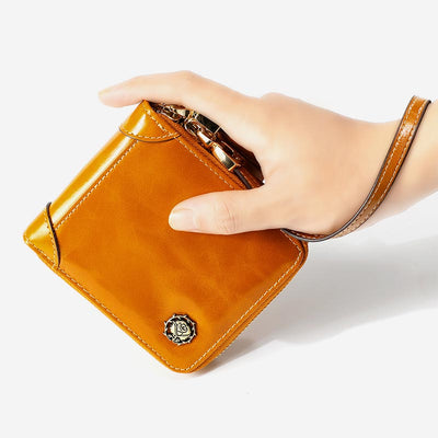 Small Bifold Zip Around Wallet RFID Blocking with Card Holder Coin Purse