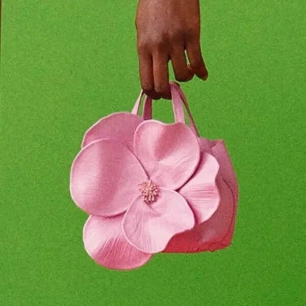 Petal Flower Handbag For Party Solid Color Evening Bag