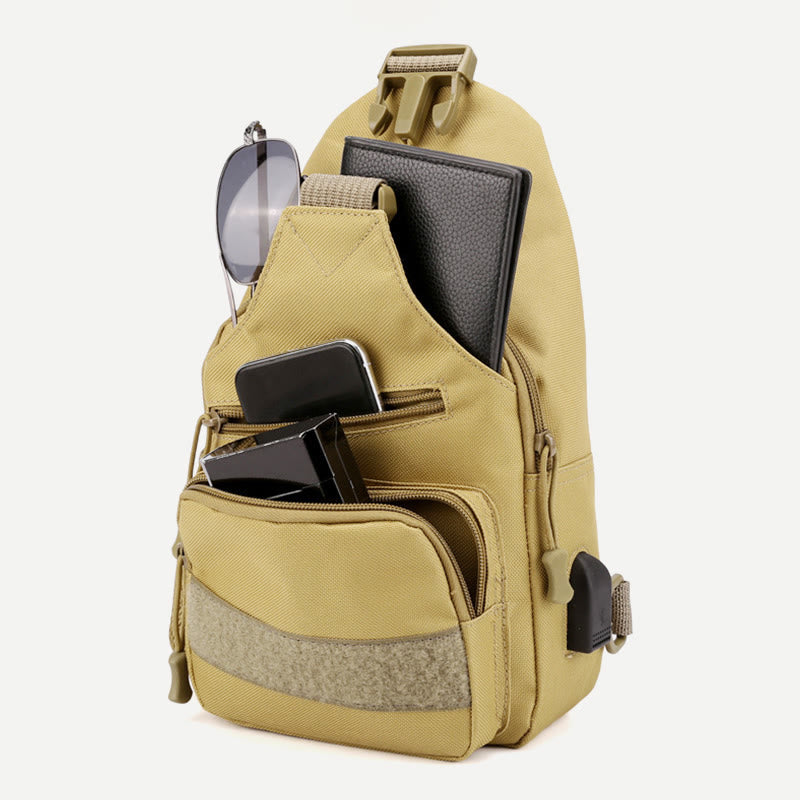 Sling Bag For Men Canvas Casual Sports Large Chest Bag