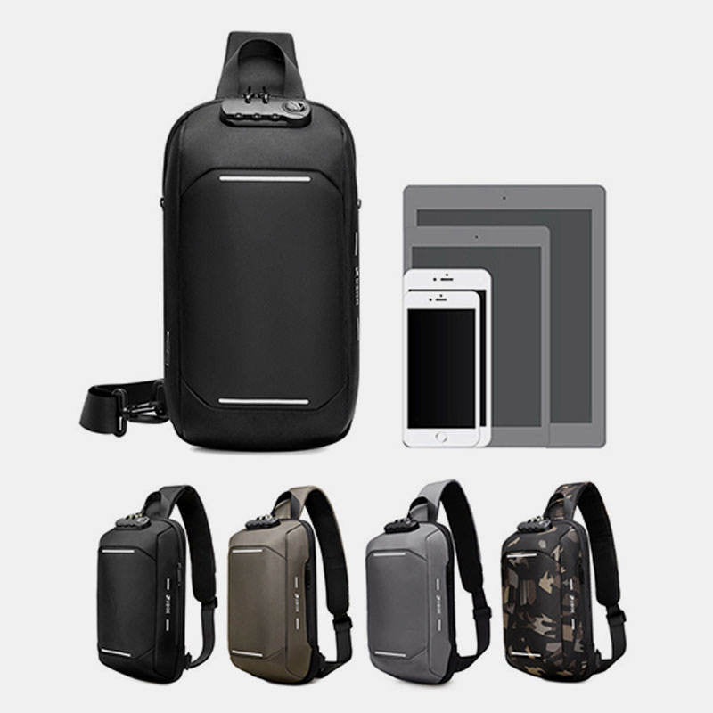 Anti-theft Waterproof Chest Bag Sling Bag With USB Charging Port