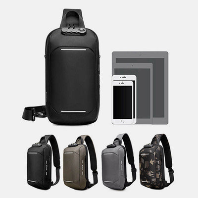 Anti-theft Waterproof Chest Bag Sling Bag With USB Charging Port