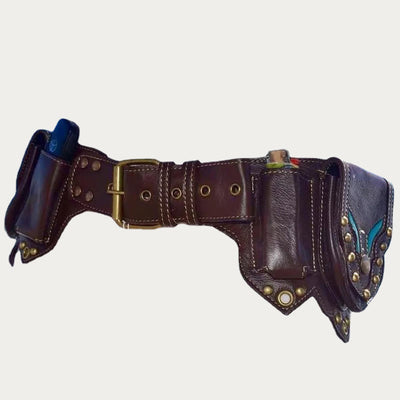 Waist Bag For Daily Retro Medieval Punk Leather Belt Bag