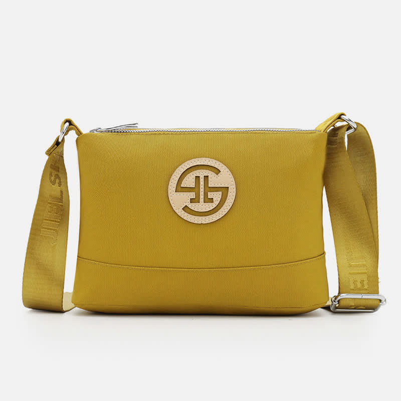 Triple Zip Small Crossbody Bag Lightweight Waterproof Nylon Handbag for Women