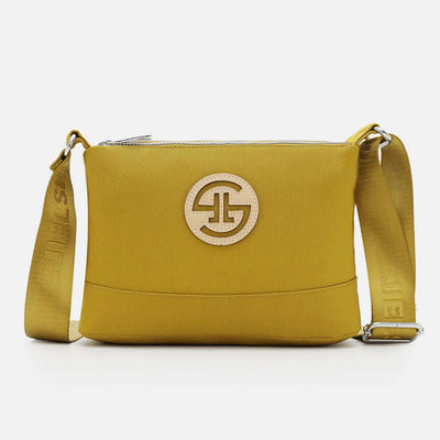 Triple Zip Small Crossbody Bag Lightweight Waterproof Nylon Handbag for Women