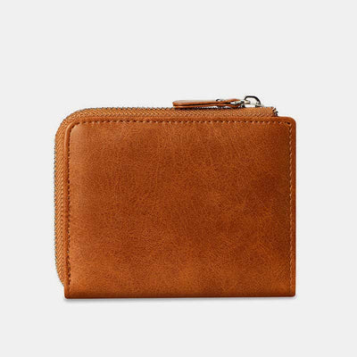 RFID Blocking Small Zip Around Leather Wallet Front Pocket Wallet