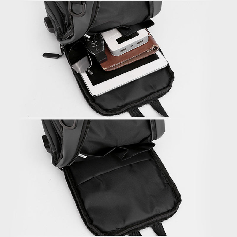 4 Way-use Lightweight Multi-Pocket Classic Sling Bag With USB Charging Port