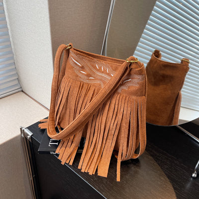 Tassel Bag For Women Adjustable Strap Crossbody Bag Shoulder Bag