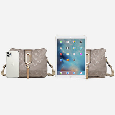 Nylon Crossbody Bag For Women Triple Compartment Elegant Shoulder Bag