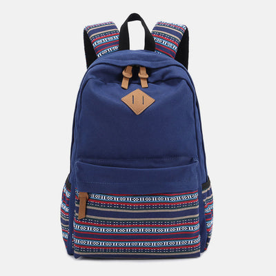 Backpack for Women Colorful Stripe Custom Canvas Student Sport Daypack