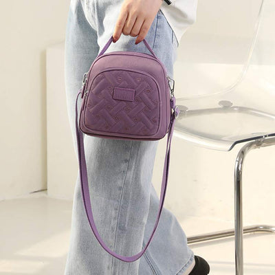 Functional Women Purse Lightweight Nylon Roomy Crossbody Shoulder Bag Mini Backpack