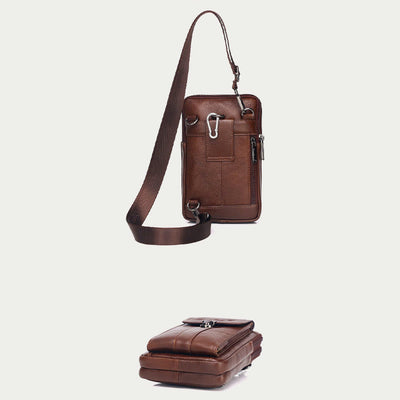 Small Messenger Bag For Men Business Genuine Leather Portable Bag