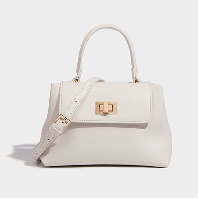 Top-Handle Bag For Women Plain Color Vintage Soft Leather Crossbody Bag
