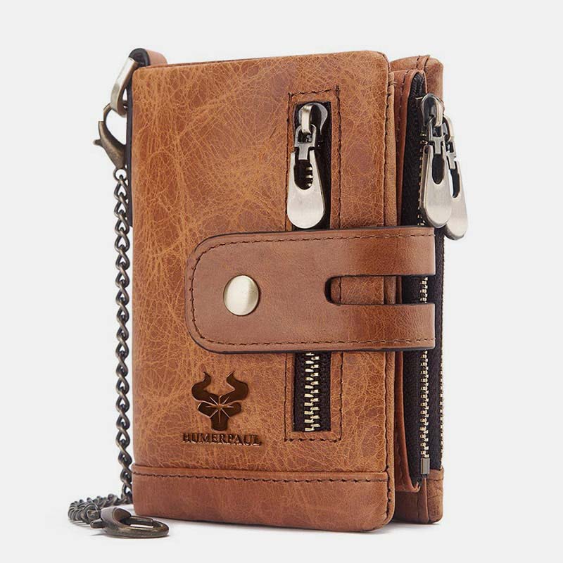 RFID Multifunctional Large Capacity Genuine Leather Wallet