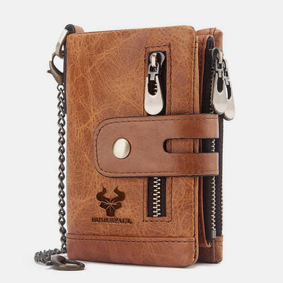 RFID Multifunctional Large Capacity Genuine Leather Wallet