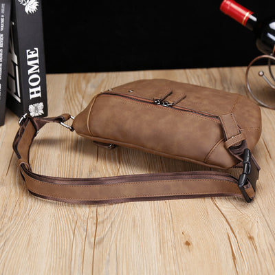 Retro Sling Bag For Men Riding Lightweight Crossbody Chest Daypack