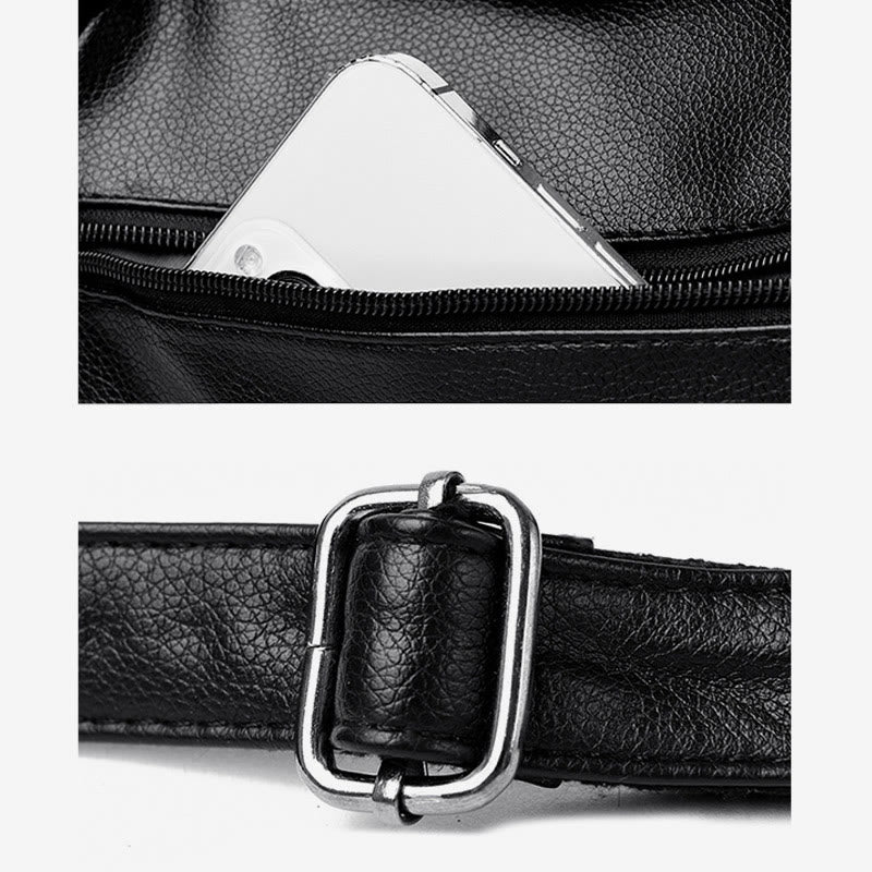 Soft Leather Handbag Women Adjustable Wide Strap Minimalist Crossbody Tote