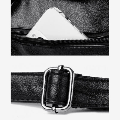 Soft Leather Handbag Women Adjustable Wide Strap Minimalist Crossbody Tote