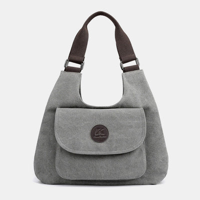 Multi-Pocket Hobo Handbag Casual Canvas Tote Purse Shoulder Bag