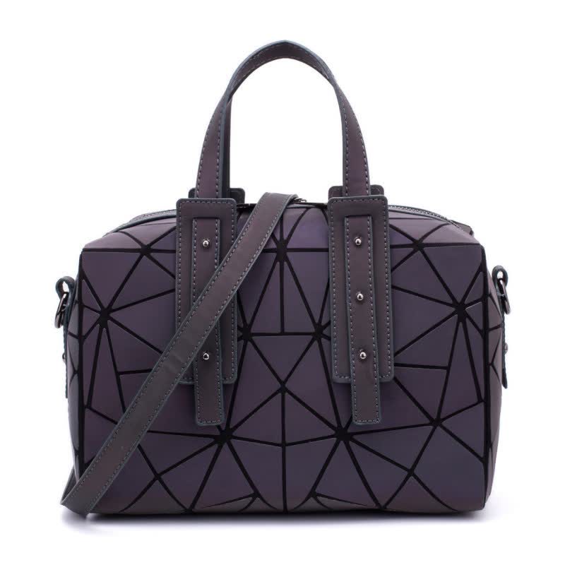 Geometric Purses Handbag Fashion Reflective Tote Bag with Crossbody Strap