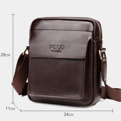 Men's Leather Shoulder Bag Crossbody Bag Small Messenger Bag for Work Business