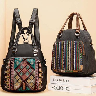 Multi-Carry Folk-Custom Bohemian Backpack