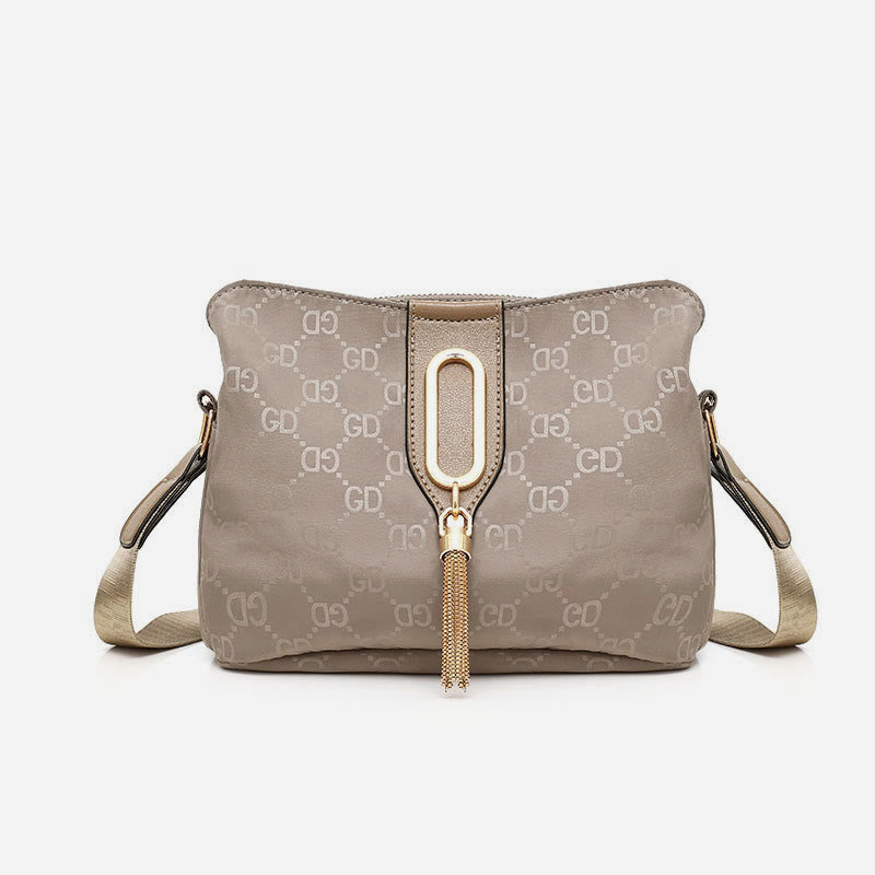 Nylon Crossbody Bag For Women Triple Compartment Elegant Shoulder Bag