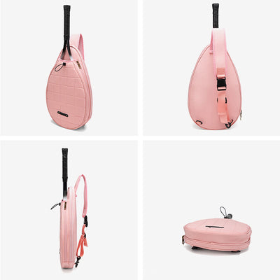 Racket Bag For Women Plaid Pattern Waterproof Polyester Crossbody Bag