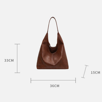 Large Tote Women Minimalist Solid Leather Commuter Shoulder Purse