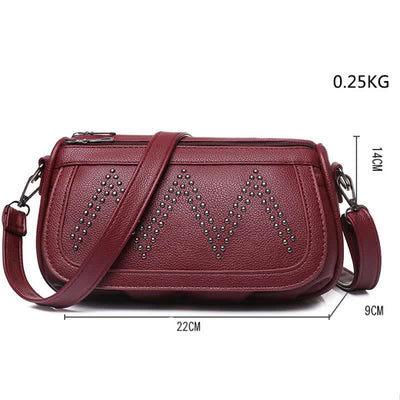 Fashion Rehinestone Shoulder Bag for Women Leather Satchel Crossbody Bag