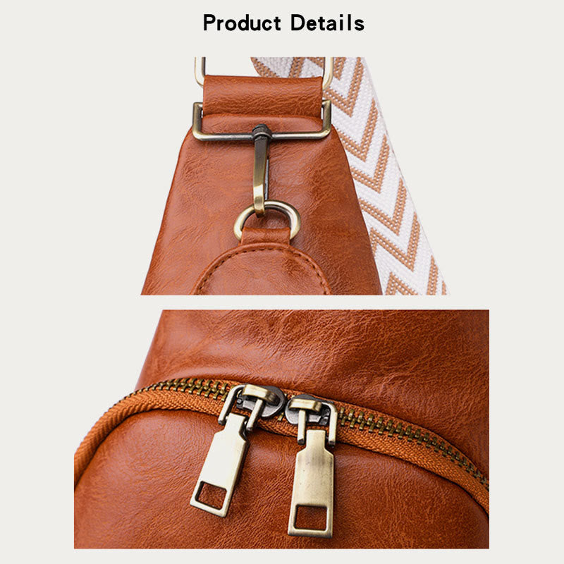 Vintage Soft Leather Sling Bag for Women Large Capacity Shoulder Daypack
