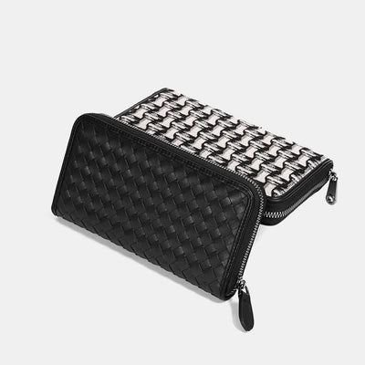 Leather Wallet for Men Zip Around Pattern Print Luxury Wallet Clutch