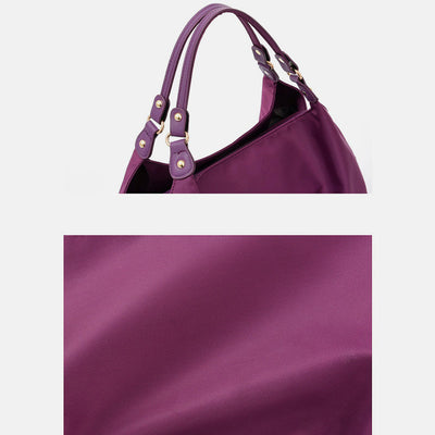 Triple Compartment Tote Handbag Large Capacity Hobo Handbag with Crossbody Strap