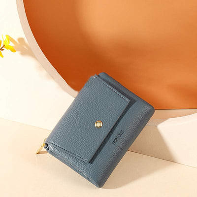 Mini Women Purse PU Bifold Short Wallet with MultIple Card Slots
