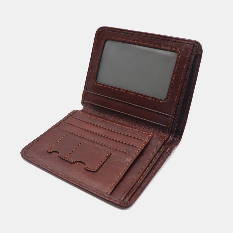 Men's Genuine Leather RFID Blocking Front Pocket Wallet Card Holder