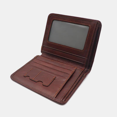 Men's Genuine Leather RFID Blocking Front Pocket Wallet Card Holder