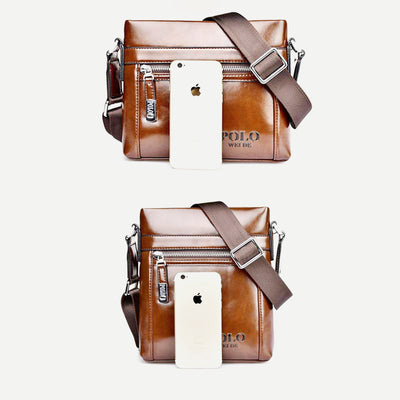 Men's PU Leather Shoulder Bag Business Crossbody Bag Messenger Bag