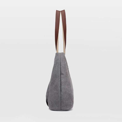 Multi-Pocket Casual Canvas Tote Handbags for Women Shoulder Bag Top-Handle Satchel