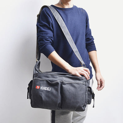 Messenger Bag For Men Vintage Canvas Large Crossbody Kit