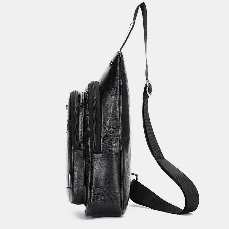 Leather Sling Bag for Men Outdoor Travel Chest Pack Daypack Backpack