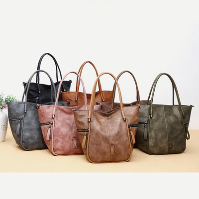 Tote Bag for Women Vintage Large Capacity PU Leather Handbag
