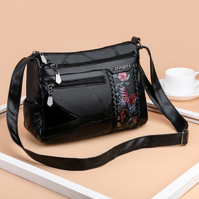 Color Pattern Quilted Leather Bag For Women Classic Crossbody Purse