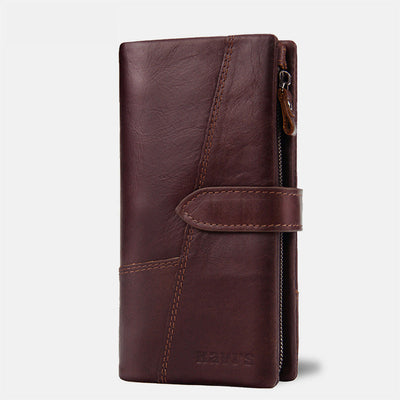 RFID Large Capacity Vintage Genuine Leather Purse