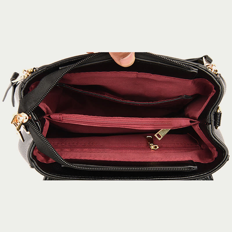 Classic Tote For Commuting Outing Minimalist Small Leather Handbag